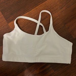 athlete white sports bra